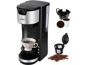 Coffee Maker for K Cup Single Serve Coffee Maker for Capsule Pod Ground Coffee One Cup Coffee Brew Machien with Adjustable Drip Tray 1000W 30oz Removable Reservoir OneTouch Button