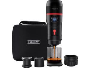 HIBREW Portable 3in1 MultiFunction Electric Espresso Maker for Vehicle Travel Compatible with Nes Original Pod DG Pod Ground Coffee Premium Model