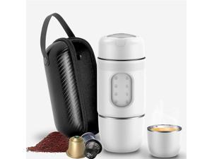 STARESSO Mini Travel Coffee Maker2IN1 Portable Espresso MachineExtra Small Manually Operated Compatible Nespresso Capsules and Ground CoffeeTravel Gadgets Perfect for TravelCampingHiking