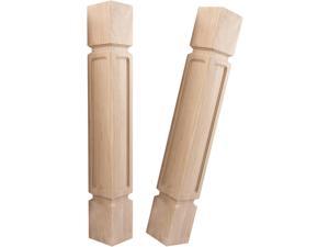 La Vane 35 12inch H 5inch W 5inch D Cabinet Columns Set of 2 Unfinished Square Rubber Wood Replacement Countertop Legs for Large Dining Table  Kitchen Table