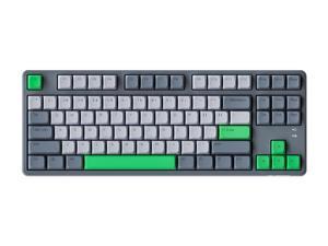 AJazz AK873 Bluetooth mechanical keyboard, 87-keys,RGB-LED backlight,  Wired, wireless and Bluetooth, three connection modes, for game work and daily use Shanlan Switch Grey