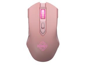Ajazz Aj52Pro RGB 24G Wireless Gaming Mouse Rechargeable Bluetooth Computer Mouse 4800 DPI Gamer Mice for Laptop Notebook PC Pink