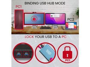 USB 3.0 HDMI KVM Switch 2 Monitors 3 Computers 4K@60Hz 2K@144Hz, Edid simulation, Dual Monitor HDMI KVM Switch 3 in 2 Out for 3 Computers Share 2 Displays and 4 USB3.0 Port Keyboard Mouse Printer