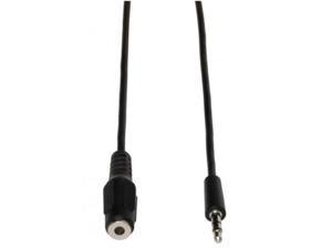 Tripplite 35mm Stereo Headphone Extension Cable 10 Foot Black Nickel Plate Connectors