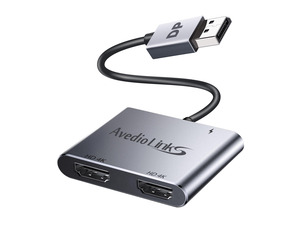 KEHIPI DisplayPort to Dual HDMI Adapter, 4K 60Hz DP Source to HDMI Splitter Multi-Monitor, Extended Mode Display Adapter for Windows MST Dual Monitors Compatible with Computer Laptop Graphic Card,PC