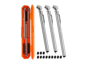 KEHIPI Pencil Tire Pressure Gauge (10-75PSI,100PSI,120PSI), Valve Caps with Case, Stainless Steel Body, and Metal Made Nozzle 3 Measurements for Cars, Bikes, Vehicles