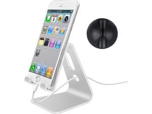 KEHIPI Cell Phone Stand Phone Holder Cradle Dock Aluminum Desktop Stand Compatible with All Mobile Phone iPhone iPad AirMini  Silver