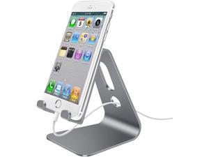 KEHIPI Cell Phone Stand Phone Holder Cradle Dock Aluminum Desktop Stand Compatible with All Mobile Phone iPhone iPad AirMini  Grey