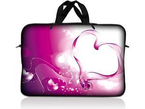 LSS 156 inch Laptop Sleeve Bag Carrying Case Pouch with Handle for 14 15 154 156 Apple Macbook GW Acer Asus Dell Hp Sony Toshiba Pink Heart