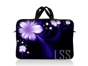 LSS 156 inch Laptop Sleeve Bag Carrying Case Pouch with Handle for 14 15 154 156 Apple Macbook GW Acer Asus Dell Hp Sony Toshiba Purple Flower Floral