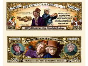 Anime Source Willy Wonka and The Chocolate Factory Charlie Classic Movie Jean Wilder Commemorative Novelty Million Bill With Semi Rigid Protector