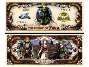 Anime Source Legend of Zelda NES Nintendo Video Game Character Link Commemorative Novelty Million Bill With Semi Rigid Protector