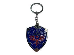 Anime Source Legend of Zelda Link Shield Blue Metal Keychain Key Ring Holder