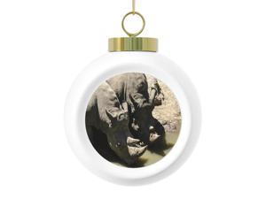 Rhinos Christmas Ball Ornament