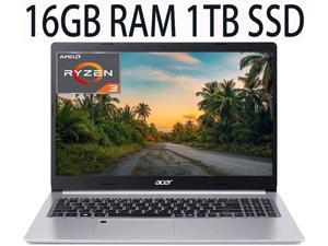 Acer Aspire 5 15 Laptop AMD Ryzen 3 3350U 4Core Processor AMD Radeon Vega 6 Graphics 16GB DDR4 1TB PCIe SSD 156 FHD IPS Display WiFi USB Bluetooth HDMI Webcam Windows 11