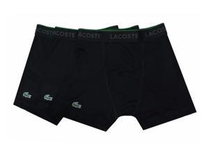 Lacoste Mens Black 100 Cotton Logo Knit Boxer Brief 3 Pack Underwear