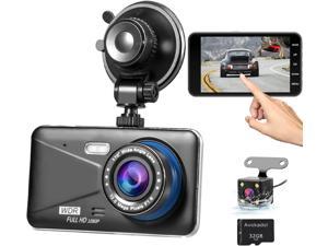 JKGS HD Car Dash Camera - Front and Inside Car Monitor with 32G SD Card,  WI-FI, Passenger and Baby Camera, Dual Monitor, Motion Sensor, Night  Vision