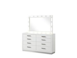 Coco 8 Drawer Dresser Made with Wood in Milky White
