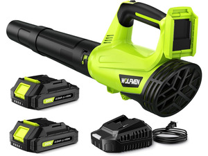 Leaf Blower, Electric Cordless Leaf Blower with 2 Batteries and Charger, 2 Speed Mode, Lightweight Cordless Blower for Blowing Leaves, Patio Cleaning, Blowers for Lawn Care and Dust