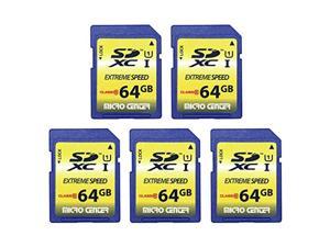 64GB Class 10 SDXC Flash Memory Card Full Size SD Card USHI U1 Trail Camera Memory Card by Micro Center 5 Pack