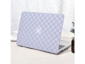 Seorsok Compatible with MacBook Pro 13 inch Case M2 2023202220212016 A2338 M1 A2251 A2289 A2159 A1989 A1708 A1706Leather Plastic Hard CaseTransparent Keyboard CoverLavender Grey PVC Grid