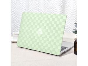 Seorsok Compatible with MacBook Air 13 Inch Case2022 2021 2020 2019 2018 Release A1932 A2179 M1 A2337 Touch IDElegant Leather Plastic Hard Shell Case Transparent Keyboard CoverGreen PVC Grid