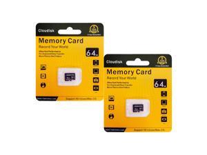 64GB 2Pack Micro SD Card Cloudisk U3 V30 A2 Class10 microSDXC High Speed Memory Card with High Compatibility For Smartphone and 4K Ultra HD Video Recording With Adapter and USB Flash drive