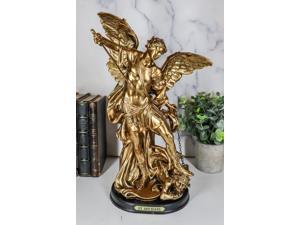 Ebros Large Archangel Saint Michael Slaying Chained Lucifer Statue 125 Tall