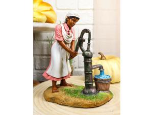 Ebros Vintage Black Americana History African American Girl Pumping Water Statue