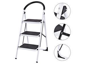 3 Step Ladder Folding Stool Heavy Duty 330Lbs Capacity Industrial Lightweight  Heavyduty and lightweight 3step folding stool with a 330 lbs capacity ideal for industrial use