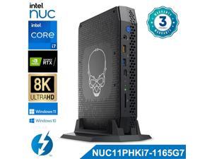 Intel NUC 11th NUC11PHKi7 Mini Pc Core i71165G7 NVIDIA GeForce RTX2060 6GB GDDR6 Thunderbolt 4 WiFi 6 Mini Pc Windows 10 11 Gaming Desktop 64GB RAM 2TB SSD