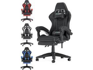 LUCKRACER Gaming Chair with Footrest Computer Office Desk Chair with Leg  Rest High Back Adjustable Swivel Lumbar Support Racing Style E-Sports Gamer  Chairs by GTRACING (Black), Welcome to consult 