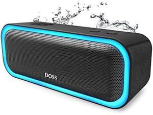 DOSS SoundBox Pro Bluetooth Speaker with 20W Stereo Sound Active Extra Bass IPX6 Waterproof Bluetooth 50 TWS Pairing MultiColors Lights 20 Hrs Playtime Speaker for Beach OutdoorUpgraded