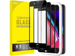 JETech Full Coverage Screen Protector for iPhone 8 Plus7 Plus 55Inch Black Edge Tempered Glass Film with Easy Installation Tool CaseFriendly HD Clear 3Pack Black