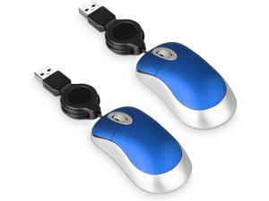 EEEkit 2Pack Mini Retractable Cable Wired USB Optical Mouse  Great for Kids  Travel for Apple Mac HP Dell Lenovo Thinkpad Sony Asus Acer Tablet PC Laptop