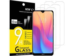 NEWC 3 Pack Designed for Xiaomi Redmi 8 Redmi 8A Screen Protector Tempered Glass Case Friendly Ultra Resistant