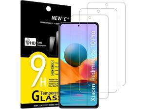 NEWC Pack of 3 Glass Screen Protector for Xiaomi Redmi Note 10 Pro 10 Pro Max 4G Tempered Glass AntiScratch AntiFingerprints BubbleFree 9H Hardness 033mm Ultra Transparent Ultra Resistant