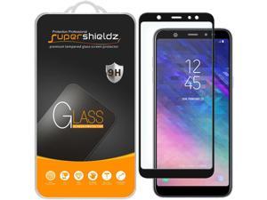 2 Pack Supershieldz Designed for Samsung Galaxy A6 Plus 2018 Tempered Glass Screen Protector Full Screen Coverage Anti Scratch Bubble Free Black