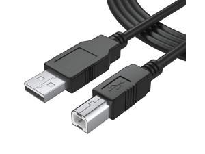 USB Printer Cable 20 for HP OfficeJet Laserjet Envy Canon Pixma Epson Workforce Stylus Expression Home Brother Silhouette Cameo Dell Scanner Fax High Speed 6FT B Male Printer Scanner Cable