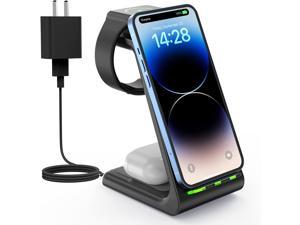 Wireless Charger Stand CIYOYO 3 in 1 Wireless Charging Station Dock for iPhone 14 Pro Max14 Pro14 Plus131211X8 Series Apple Watch UltraSE8765432 Airpods 32Pro