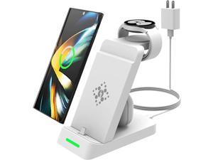Upgraded Charging Station for Samsung Multiple Devices3 in 1 Charging Stand for Galaxy S23S22S21S20S10Note20Z Flip4 Fold4Galaxy Buds Wireless Charger for Samsung Galaxy Watch 455Pro3