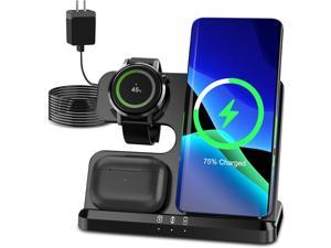Criacr 3 in 1 Wireless Charger for Samsung Wireless Charging Station for Galaxy Watch 43Active 21 Compatible with Samsung S22 S21 S20 Note20 Z Flip 43 Z Fold Galaxy Buds Adapter Included