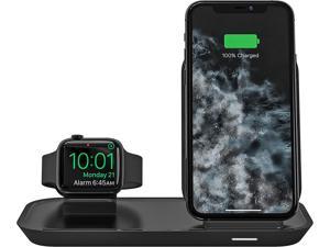 mophie 2in1 Wireless Charging Stand  MFI Certified Charger Pad for iPhone and Apple Watch with Additional USB Port for Airpods