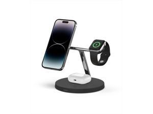 Belkin MagSafe 3in1 Wireless Charger 15W iPhone Fast Charging Apple Watch AirPods Charging Station for iPhone 13 12 Pro Pro Max Mini AppleWatch and AirPods Black
