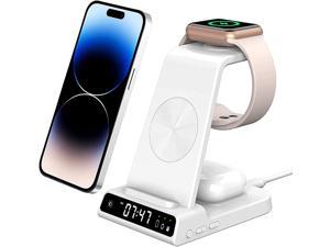 leChivée Wireless Charger for Apple Devices 3 in 1 Wireless Charging Station Dock for iPhone 13 Pro Max13 Pro131211X Apple Watch Charger for iWatch Series 7SE65432 AirPods Pro3 White