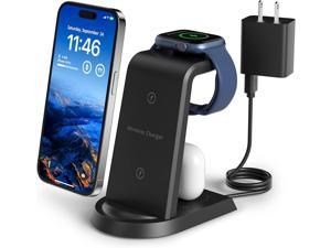 iFunyLED Wireless Charging Station 3 in 1 Fast Charging Station Wireless Charger Stand Compatible with iPhone 14131211ProMaxXSXRX8Plus Apple Watch 8765432SE  AirPods 32Pro