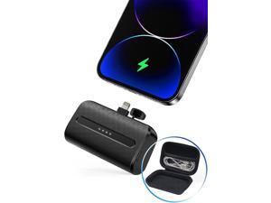 NEWDERY Mini Portable Charger for iPhone 6600mAh 22W PD Power Bank Fast Charging with Carrying Case Small Travel Battery Pack Compatible with iPhone 13141112 Pro MaxiPad Black