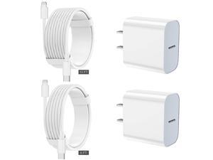 iPhone Charger Apple ChargerApple MFi Certified2 Pack Apple Type C Wall Charger Block with 2 Pack 6FT10FT Long USB C to Lightning Cable for iPhone 14131212 Pro Max11Xs MaxXRXAirPods Pro