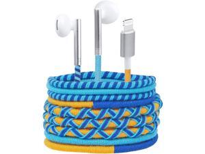 URIZONS Colorful Braided Ecouteurs Avec Fil iPhone 12  Kids Earbuds inEar Lighting Headphones TangleFree Cord Wrapped for iPhone 7 811121314