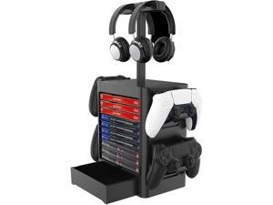 Joytorn Games Storage TowerUp to 10 Games for Ps5Game Disk Rack and Controller Headset Stand Holder Compatible with Xbox Series X Nintendo Switch Ps4